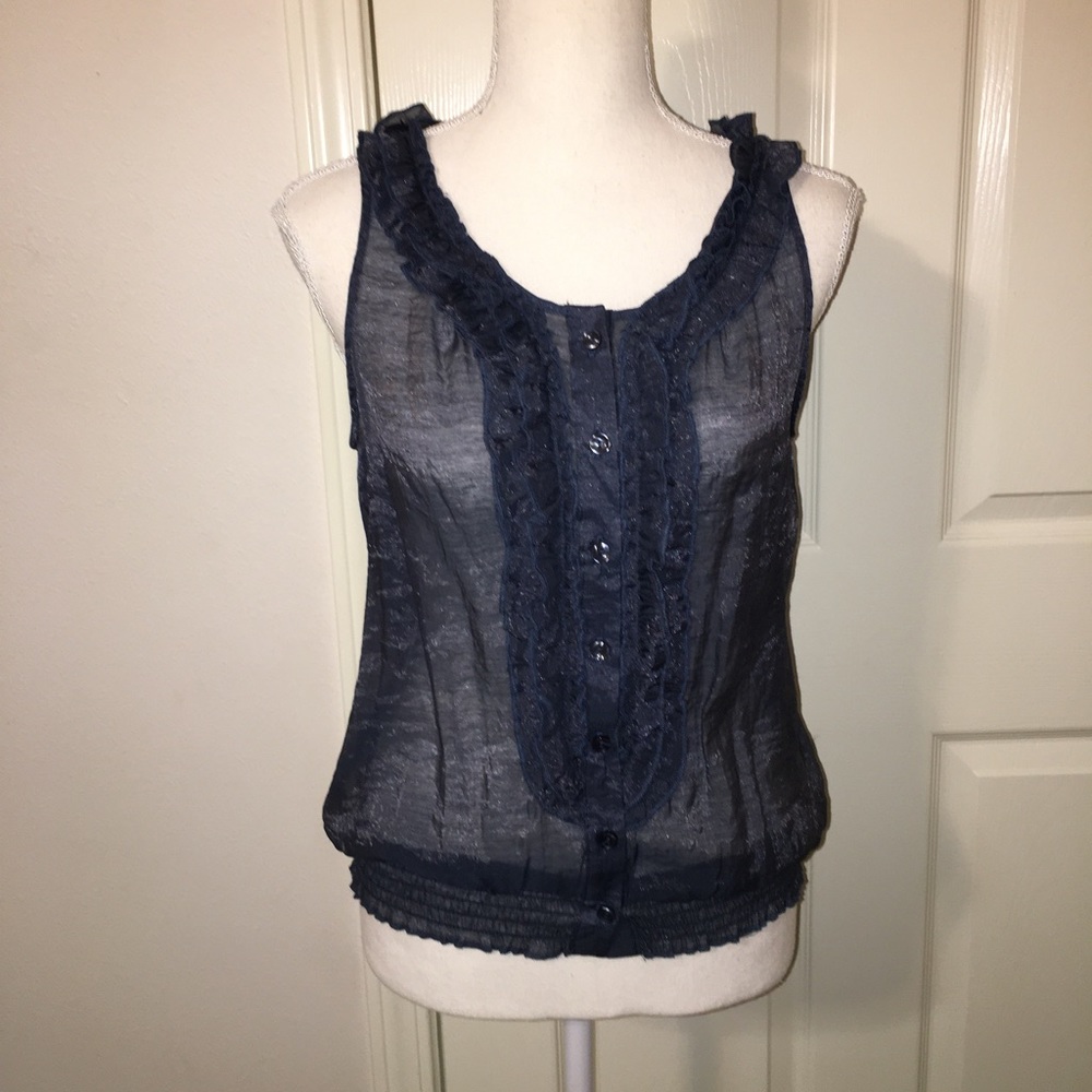 Body Central Sheer Ruffle Top